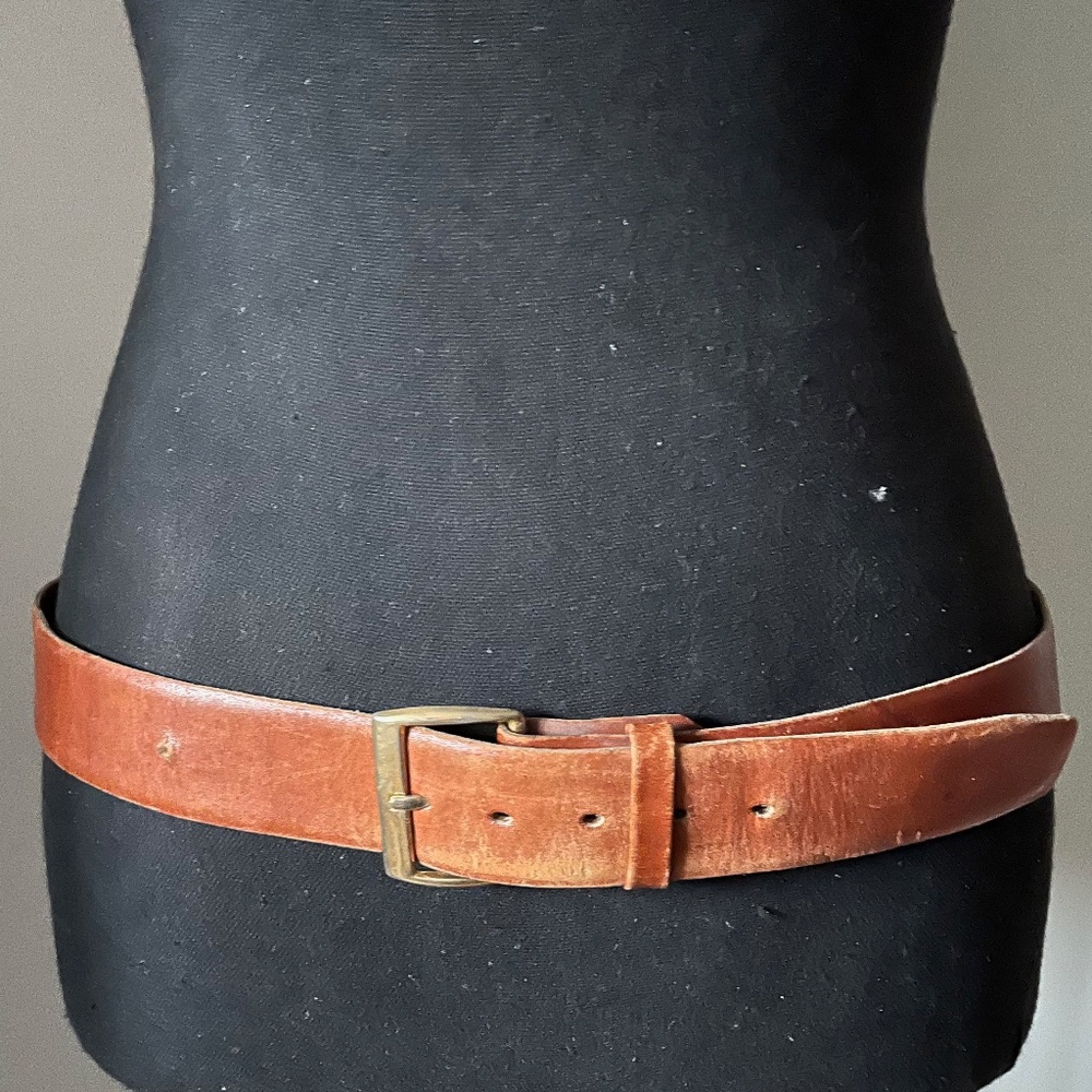 Vintage Brown Leather Belt - made in Argentina